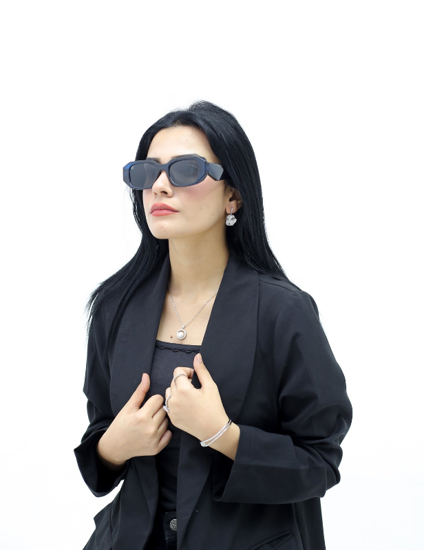 women all black suit fashion model photography